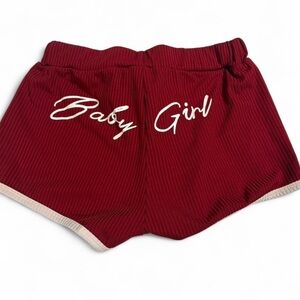 Hollister Red Athletic Shorts with White Accents